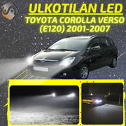TOYOTA COROLLA VERSO (E120) 2001-2007 LED-päivityssarja ulkovaloihin (ajovalot, vilkut, sumuvalot, peruutusvalot)