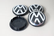 Volkswagen vannekeskiöt – Kromi-Musta – 76mm (4kpl sarja)