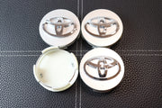 Toyota vannekeskiöt – Kromi-Hopea – 62mm (4kpl sarja)