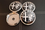 Alfa Romeo vannekeskiöt – Musta-Valko – 60mm (4kpl sarja)