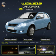 OPEL CORSA C LED-päivityssarja ulkovaloihin (ajovalot, vilkut, sumuvalot, peruutusvalot)