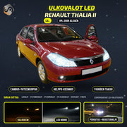 RENAULT THALIA II 2008-2012 LED-päivityssarja ulkovaloihin (ajovalot, vilkut, sumuvalot, peruutusvalot)