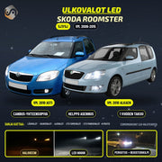 SKODA ROOMSTER LED-päivityssarja ulkovaloihin (ajovalot, vilkut, sumuvalot, peruutusvalot)