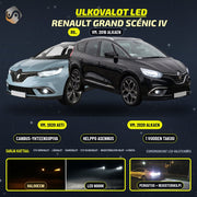 RENAULT GRAND SCÉNIC IV 2016--> LED-päivityssarja ulkovaloihin (ajovalot, vilkut, sumuvalot, peruutusvalot)