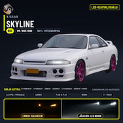 NISSAN SKYLINE (R33) 1993-1998 LED-päivityssarja ulkovaloihin (ajovalot, vilkut, sumuvalot, peruutusvalot)