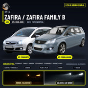 OPEL ZAFIRA / ZAFIRA FAMILY B 2005-2014 LED-päivityssarja ulkovaloihin (ajovalot, vilkut, sumuvalot, peruutusvalot)