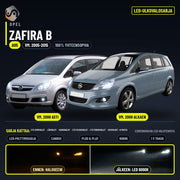 OPEL ZAFIRA B 2005-2015 LED-päivityssarja ulkovaloihin (ajovalot, vilkut, sumuvalot, peruutusvalot)