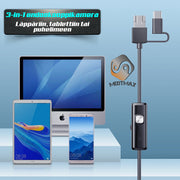 3-IN-1 Micro Kamera 1200P HD+ laatu ; LVI 5-10M ; Android + PC