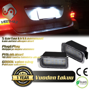 Jaguar LED rekisterikilven valot — kirkkaan valkoinen 6000K (2kpl sarja)