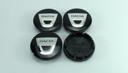 Dacia vannekeskiöt – Vakiologo, Kromi-musta – 56mm (4kpl sarja)