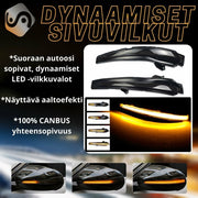 Mercedes-Benz Dynaamiset LED peilien vilkut aaltoefektillä; Kirkas/Tumma kotelo (2kpl sarja)