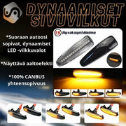 Mitsubishi Dynaamiset LED sivuvilkut aaltoefektillä ; Tumma/Kirkas kotelo (2kpl sarja)