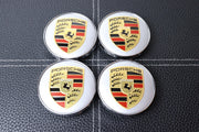 Porsche vannekeskiöt – Vakiologo, Kulta-Hopea – 60mm (4kpl sarja)