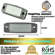 Hyundai / Kia LED rekisterikilven valot — kirkkaan valkoinen 6000K (2kpl sarja)