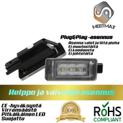 Citroen LED rekisterikilven valot — kirkkaan valkoinen 6000K (2kpl sarja)
