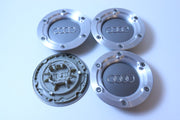 Audi vannekeskiöt – 6 valepulttia, Kromi-harmaa-teräs – 146mm (4kpl sarja)