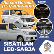 Nissan Elgrand (MK2) Sisätilan LED -sarja ;14 -osainen