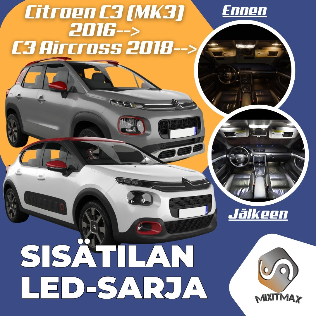 C3 Mini Led Build In Citroen C3 (MK3) Sisätilan LED -sarja 10 kpl – Plug & Play | MixITMax ...