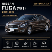 Nissan Fuga (Y51) Sisätilan LED -sarja – 17 -osainen