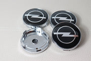 Opel 60mm Mustat Vannekeskiöt (4kpl sarja)