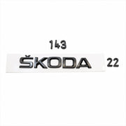 Skoda Tekstimerkki "SKODA" ; Kiiltävä musta 143mm