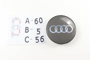 Audi Harmaat 60mm Yleismalliset Vannekeskiöt (4kpl sarja)