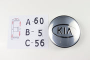 Kia Kromi-Hopeat Vannekeskiöt ; Yleismalli 60mm (4kpl sarja)