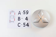Mitsubishi Hopeat Vannekeskiöt ; 59mm (4kpl sarja)