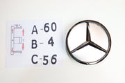 Mercedes-Benz Hopeiset Vanteiden Keskikupit / 60mm (4kpl sarja)