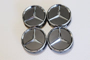 Mercedes-Benz Matta-Mustat Vanteiden Keskikupit / 60mm (4kpl sarja)