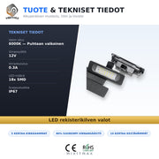 Ford LED rekisterikilven valot — kirkkaan valkoinen 6000K (2kpl sarja)