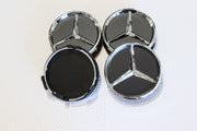 Mercedes-Benz Matta-Mustat Vanteiden Keskikupit / 60mm (4kpl sarja)