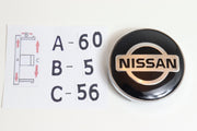 Nissan Kromi-Mustat Vannekeskiöt ; Yleismalli 60mm (4kpl sarja)
