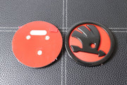 SKODA Musta-Punaiset etu- / taka merkit 80/90mm