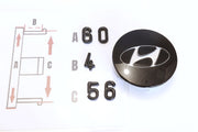 Hyundai Mustat Vannekeskiöt 60mm (4kpl sarja)