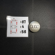 Audi Kromi-Harmaat 67mm Vannekeskiöt (4kpl sarja)