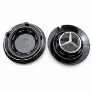 Mercedes-Benz vannekeskiöt – Kromitähti, Kromi-Kiiltävän-Musta – ISOT (4kpl sarja)