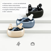 Langattomat open-ear Bluetooth-kuulokkeet latauskotelolla (valkoinen)