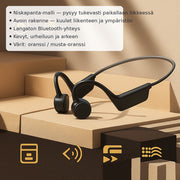 Langattomat urheilukuulokkeet niskasangalla — open-ear Bluetooth