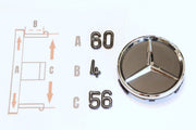 Mercedes-Benz Matta-Mustat Vanteiden Keskikupit / 60mm (4kpl sarja)