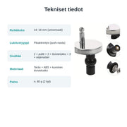 WC-istuimen Saranapultit 2 kpl – Universaali Pikakiinnitys, 14–16 mm Reiät