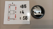 Skoda Kromi-Mustat 65mm Vannekeskiöt (4kpl sarja)