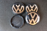 Volkswagen Kromi-Mustat 55mm Vannekeskiöt (4kpl sarja)