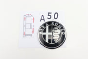 Alfa Romeo Musta-Valkoiset Alumiinitarrat ; 50mm (1kpl)