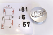 Hyundai Hopeat Vannekeskiöt 61mm (4kpl sarja)