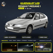 RENAULT MEGANE I LED-päivityssarja ulkovaloihin (ajovalot, vilkut, sumuvalot, peruutusvalot)