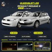 RENAULT MEGANE II LED-päivityssarja ulkovaloihin (ajovalot, vilkut, sumuvalot, peruutusvalot)