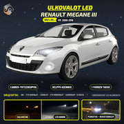 RENAULT MEGANE III LED-päivityssarja ulkovaloihin (ajovalot, vilkut, sumuvalot, peruutusvalot)