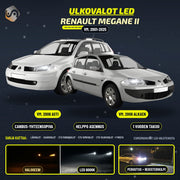 RENAULT MEGANE II LED-päivityssarja ulkovaloihin (ajovalot, vilkut, sumuvalot, peruutusvalot)
