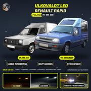 RENAULT EXPRESS 1985-2001 LED-päivityssarja ulkovaloihin (ajovalot, vilkut, sumuvalot, peruutusvalot)